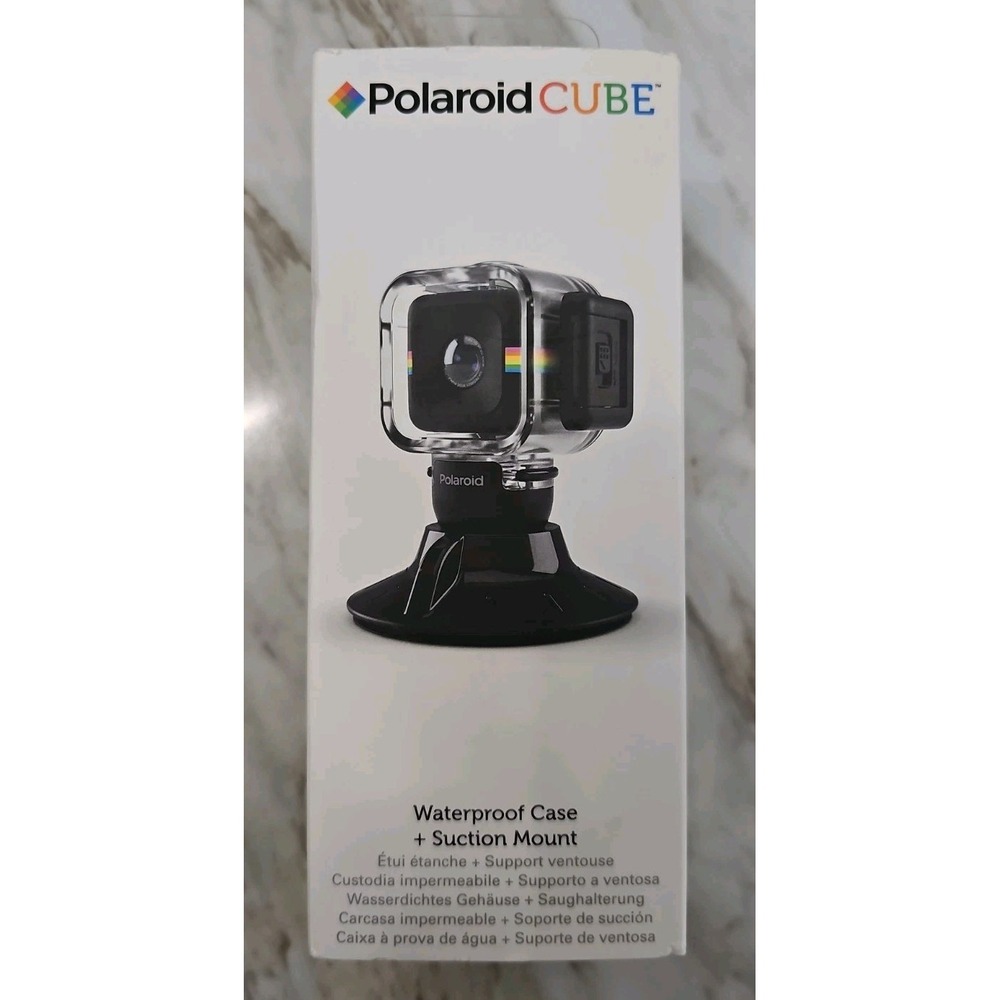 Polaroid Cube Waterproof Case & Suction Mount NEW IN BOX